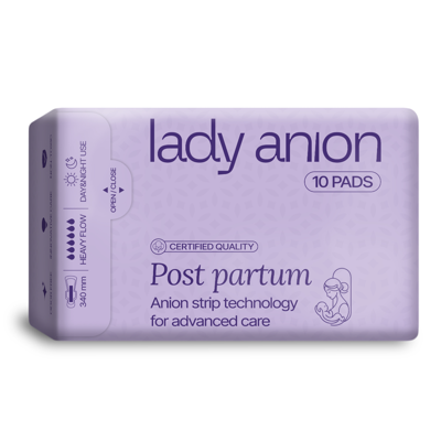 LADY ANION, paketai po gimdymo su anijonų juostele, 340mm, 10 vnt. paveikslėlis