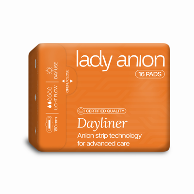 LADY ANION, dieniniai įklotai su anijonų juostele, 180 mm, 16 vnt.  paveikslėlis