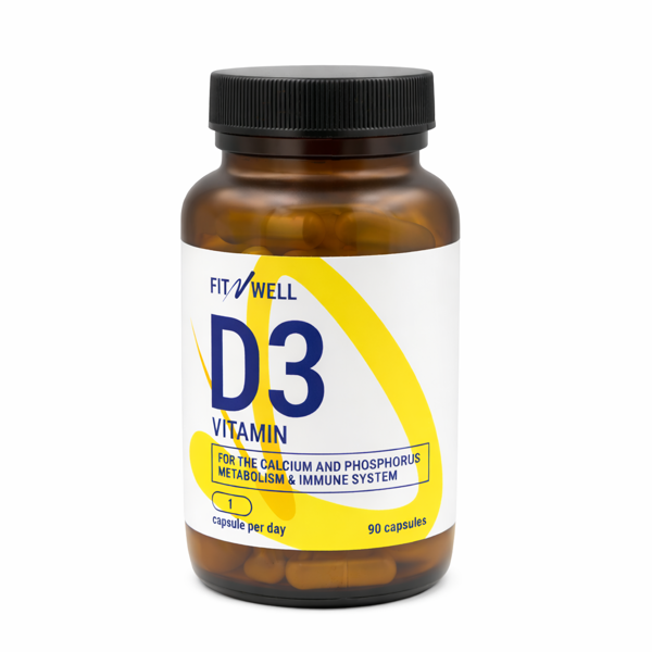 FITNWELL Vitaminas D-3 2000TV, 90 kapsulių