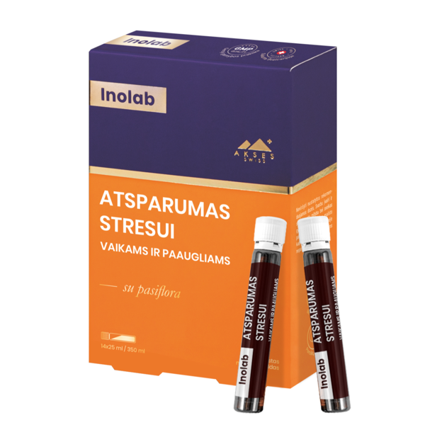 INOLAB, Atsparumas stresui vaikams ir paaugliams, 14 buteliukų paveikslėlis