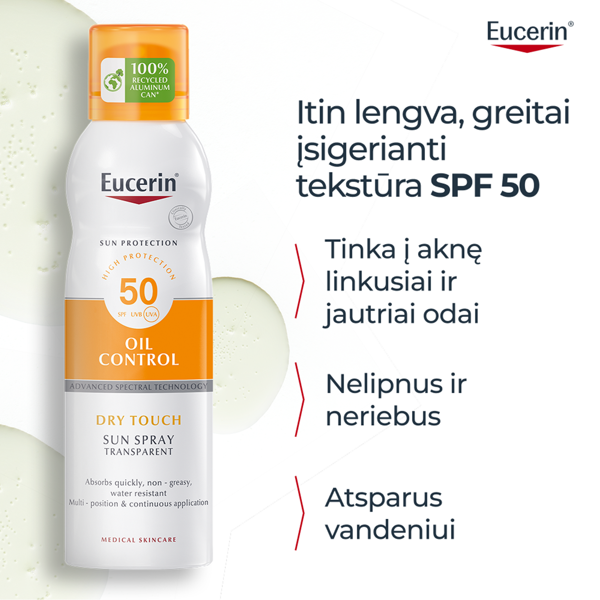 EUCERIN, aerozolinis purškalas nuo saulės, SPF50, 200ml paveikslėlis