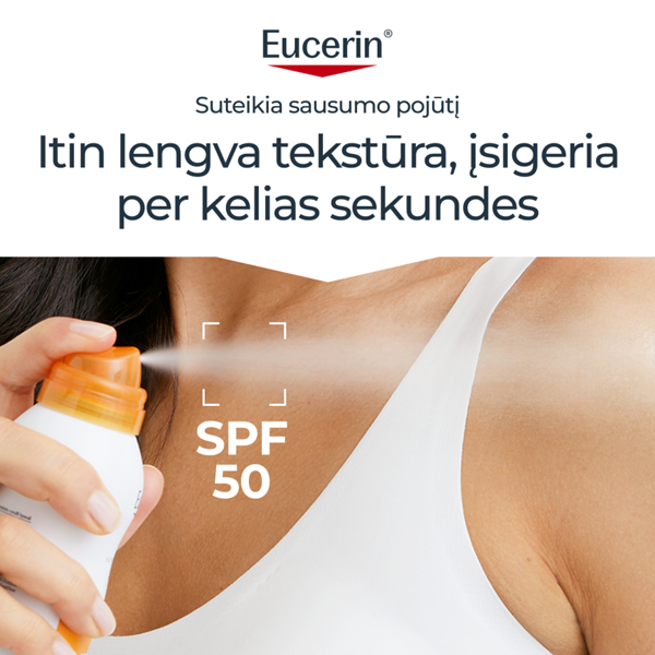 EUCERIN, aerozolinis purškalas nuo saulės, SPF50, 200ml paveikslėlis