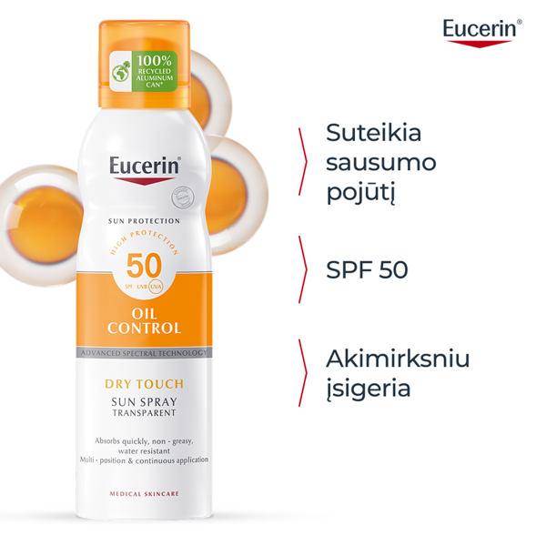 EUCERIN, aerozolinis purškalas nuo saulės, SPF50, 200ml paveikslėlis