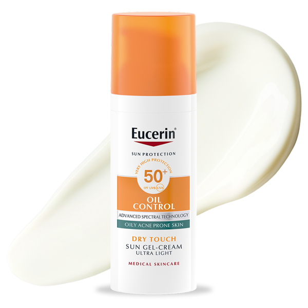 EUCERIN, kreminis gelis veidui nuo saulės, SPF 50+, riebiai, į aknę linkusiai odai, 50 ml paveikslėlis