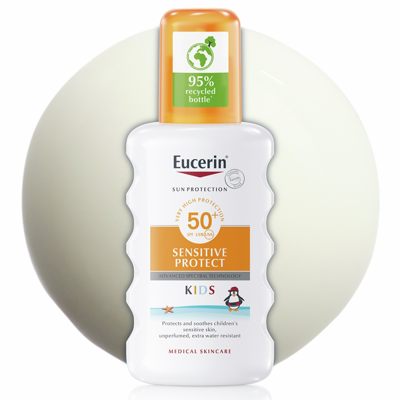 EUCERIN, purškiamas losjonas nuo saulės, vaikams, SPF 50+, 200 ml paveikslėlis