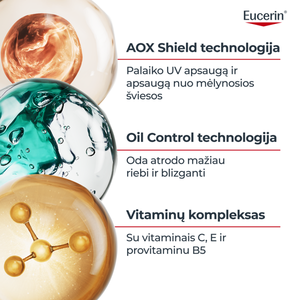 EUCERIN SUN OIL CONTROL, itin lengvas kasdienis serumas, SPF50+, 30 ml paveikslėlis EUCERIN SUN OIL CONTROL, itin lengvas kasdienis serumas, SPF50+, 30 ml paveikslėlis
