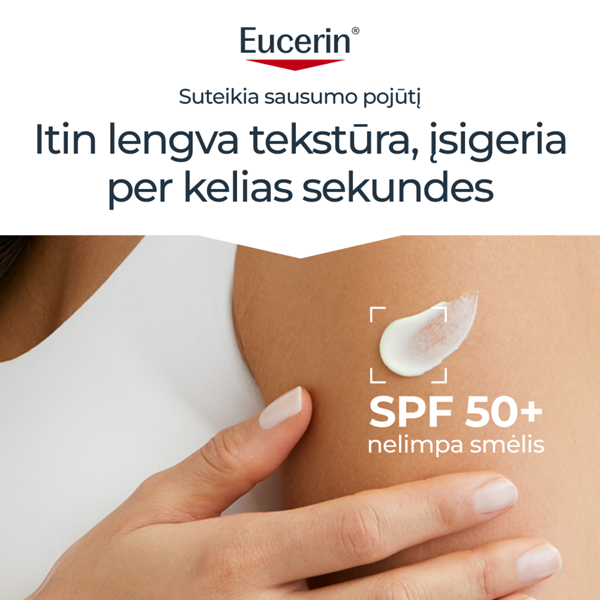 EUCERIN OIL CONTROL DRY TOUCH, gelinis kremas nuo saulės kūnui, SPF50+, 200 ml paveikslėlis EUCERIN OIL CONTROL DRY TOUCH, gelinis kremas nuo saulės kūnui, SPF50+, 200 ml paveikslėlis