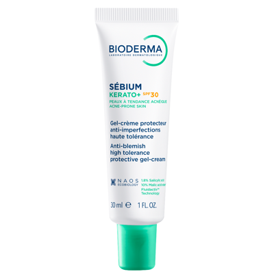 BIODERMA SEBIUM KERATO+ SPF30, gelis-kremas, padedantis sumažinti spuogus, inkštirus, ir po jų likusius randelius, 30 ml paveikslėlis