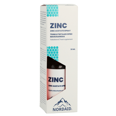 NORDAID ZINC, purškiamas cinko papildas, 15mg, 30ml, 200 papurškimų