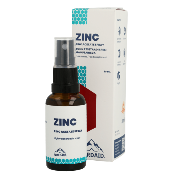 NORDAID ZINC, purškiamas cinko papildas, 15mg, 30ml, 200 papurškimų 2 NORDAID ZINC, purškiamas cinko papildas, 15mg, 30ml, 200 papurškimų
