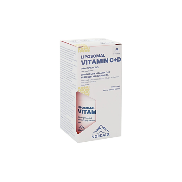 NORDAID VITAMINAS C+D liposomose serumas, 50 paspaudimų, 50ml NORDAID VITAMINAS C+D liposomose serumas, 50 paspaudimų, 50ml