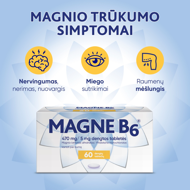 MAGNE B6, 470 mg/5 mg, dengtos tabletės, N60 paveikslėlis MAGNE B6, 470 mg/5 mg, dengtos tabletės, N60 paveikslėlis