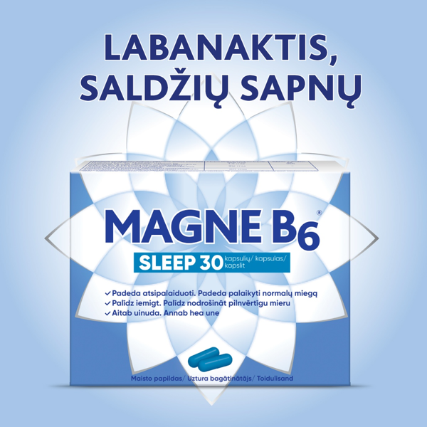 MAGNE B6 SLEEP, 30 kapsulių paveikslėlis