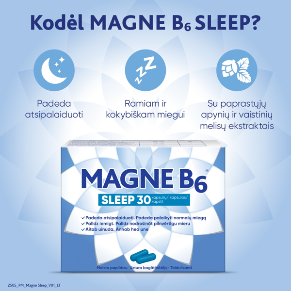 MAGNE B6 SLEEP, 30 kapsulių paveikslėlis