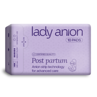 LADY ANION, paketai po gimdymo su anijonų juostele, 340mm, 10 vnt. paveikslėlis LADY ANION, paketai po gimdymo su anijonų juostele, 340mm, 10 vnt. paveikslėlis