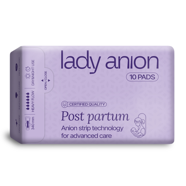 LADY ANION, paketai po gimdymo su anijonų juostele, 340mm, 10 vnt. paveikslėlis LADY ANION, paketai po gimdymo su anijonų juostele, 340mm, 10 vnt. paveikslėlis