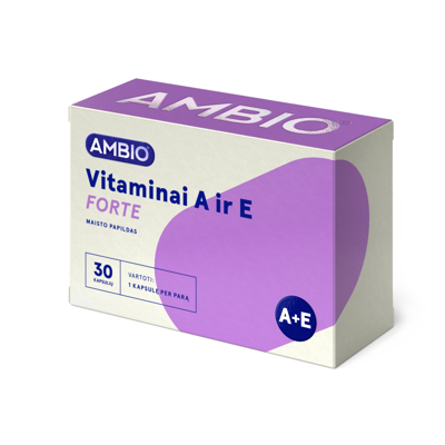 AMBIO VITAMINAI A IR E FORTE, 30 kapsulių paveikslėlis