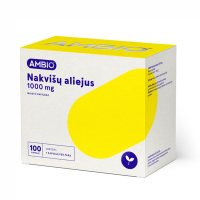 AMBIO NAKVIŠŲ ALIEJUS, 1000 mg, 100 kapsulių  paveikslėlis