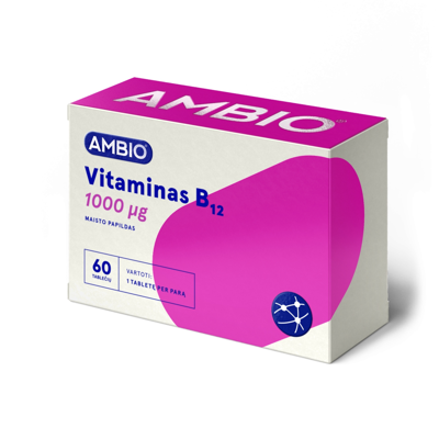 AMBIO VITAMINAS B12, 1000µg, 60 tablečių paveikslėlis