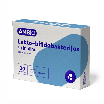 AMBIO LAKTO-BIFIDOBAKTERIJOS SU INULINU, 30 kapsulių paveikslėlis
