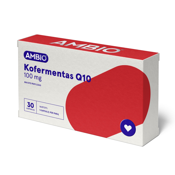 AMBIO KOFERMENTAS Q10 100mg, 30 kapsulių paveikslėlis AMBIO KOFERMENTAS Q10 100mg, 30 kapsulių paveikslėlis