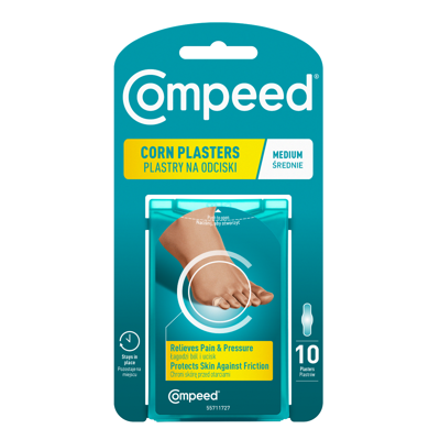 COMPEED, kojų pirštų nuospaudų pleistrai, vidutinio dydžio, 10 vnt. paveikslėlis