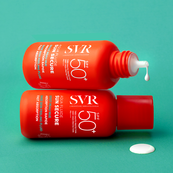 SVR SUN SECURE AQUA FLUIDE ULTRA-LEGER, apsauga nuo saulės veidui, SPF50+, 50ml paveikslėlis SVR SUN SECURE AQUA FLUIDE ULTRA-LEGER, apsauga nuo saulės veidui, SPF50+, 50ml paveikslėlis