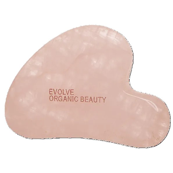 EVOLVE ORGANIC BEAUTY, Rožinio kvarco veido masažuoklis Gua Sha, 1 vnt.