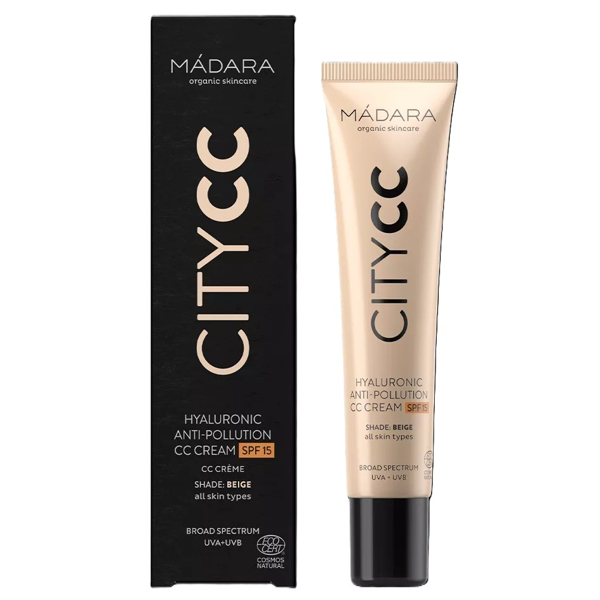 MÁDARA, Nuo aplinkos taršos apsaugantis CITY CC kremas SPF15, rausvo atspalvio odai, 40 ml MÁDARA, Nuo aplinkos taršos apsaugantis CITY CC kremas SPF15, rausvo atspalvio odai, 40 ml