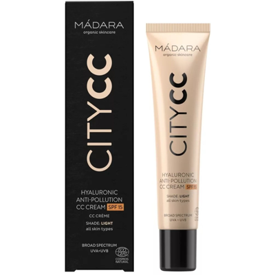 MÁDARA, Nuo aplinkos taršos apsaugantis CITY CC kremas SPF15, šviesus, 40 ml