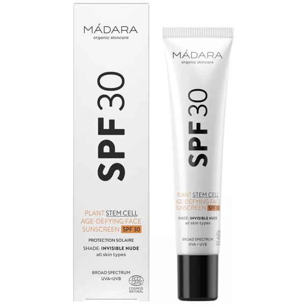 MÁDARA, Odos senėjimą stabdantis kremas nuo saulės SPF30, su atspalviu, 40 ml MÁDARA, Odos senėjimą stabdantis kremas nuo saulės SPF30, su atspalviu, 40 ml