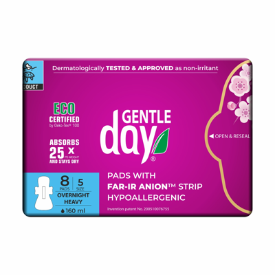 GENTLE DAY FAR-IR ANION, naktiniai higieniniai paketai, 8 vnt. paveikslėlis