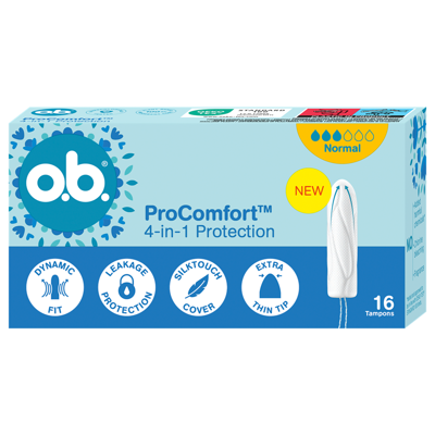 O.B. PRO COMFORT NOMAL, tamponai, 16 vnt. paveikslėlis