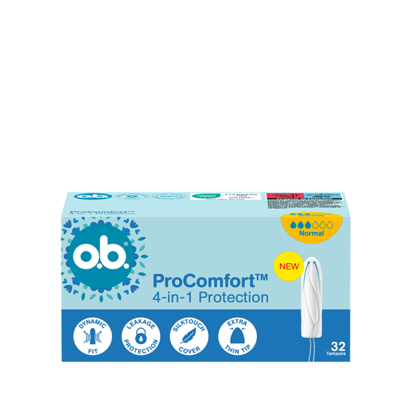 O.B. PRO COMFORT NORMAL, tamponai, 32vnt. paveikslėlis O.B. PRO COMFORT NORMAL, tamponai, 32vnt. paveikslėlis