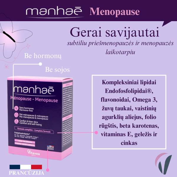 VITAVEA Manhaé Menopauzė, 60 kapsulių VITAVEA Manhaé Menopauzė, 60 kapsulių