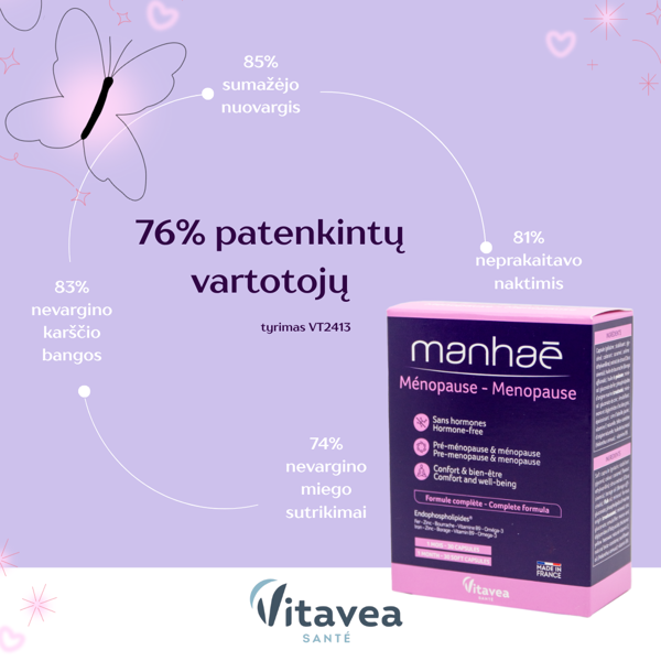 VITAVEA Manhaé Menopauzė, 60 kapsulių paveikslėlis VITAVEA Manhaé Menopauzė, 60 kapsulių paveikslėlis