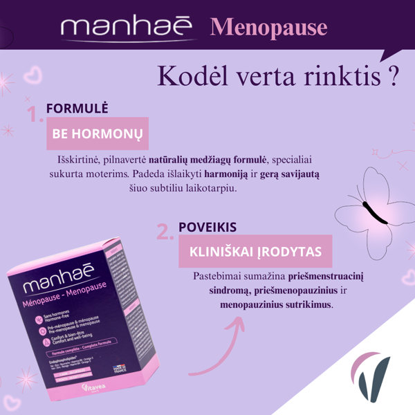 VITAVEA Manhaé Menopauzė, 60 kapsulių VITAVEA Manhaé Menopauzė, 60 kapsulių