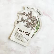 TONYMOLY Veido kaukė I'm Rice Mask Sheet TM00000588, su ryžių ekstraktu