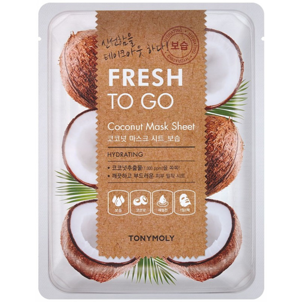 TONYMOLY Veido kaukė Fresh To Go Coconut Mask Sheet TM00002116, su kokosų ekstraktu TONYMOLY Veido kaukė Fresh To Go Coconut Mask Sheet TM00002116, su kokosų ekstraktu