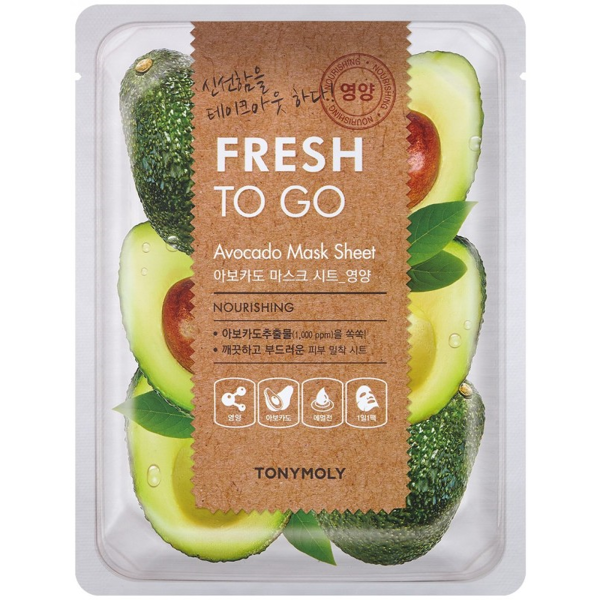 TONYMOLY Veido kaukė Fresh To Go Avocado Mask Sheet TM00002117, su avokadų ekstraktu TONYMOLY Veido kaukė Fresh To Go Avocado Mask Sheet TM00002117, su avokadų ekstraktu