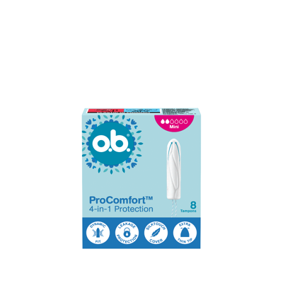 O.B. PRO COMFORT MINI, tamponai, 8 vnt. paveikslėlis