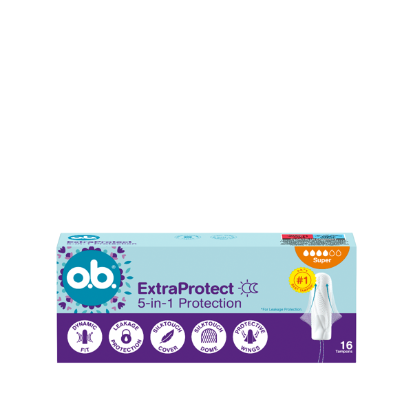 O.B. PRO COMFORT EXTRA PROTECT SUPER, tamponai, 16vnt. paveikslėlis