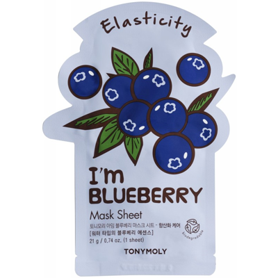 TONYMOLY Veido kaukė I´m Blueberry Mask Sheet TM00005836, su mėlynių ekstraktu