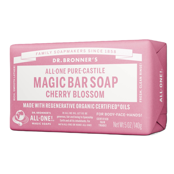 DR. BRONNER’S CHERRY BLOSSOM, ekologiškas muilas su natūraliu vyšnių žiedų kvapu, 140 g