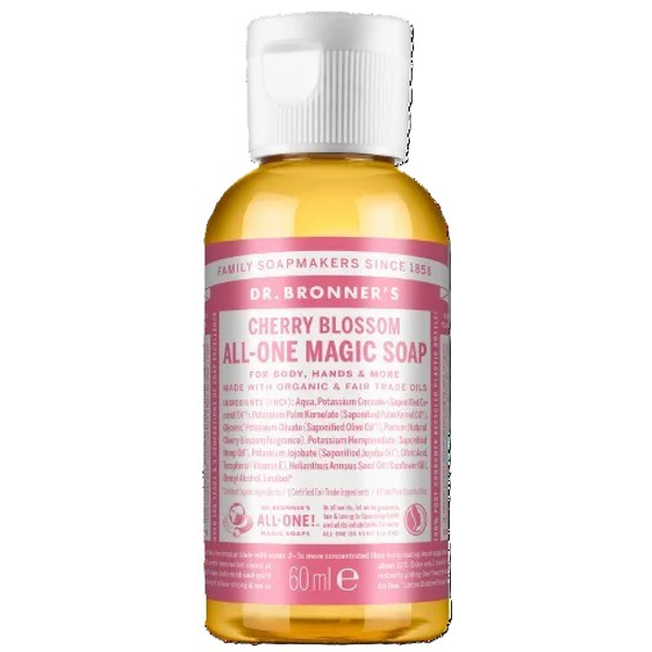 DR. BRONNER’S CHERRY BLOSSOM, ekologiškas skystas muilas su natūraliu vyšnių žiedų kvapu, 60 ml