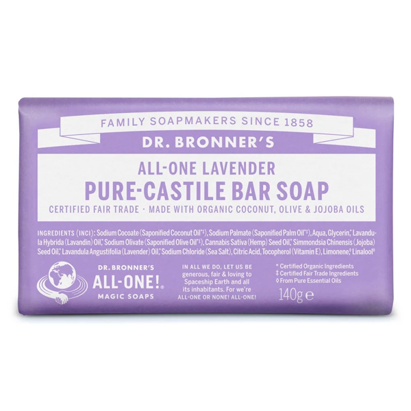 DR. BRONNER’S LAVENDER, ekologiškas muilas su levandų eteriniu aliejumi, 140 g