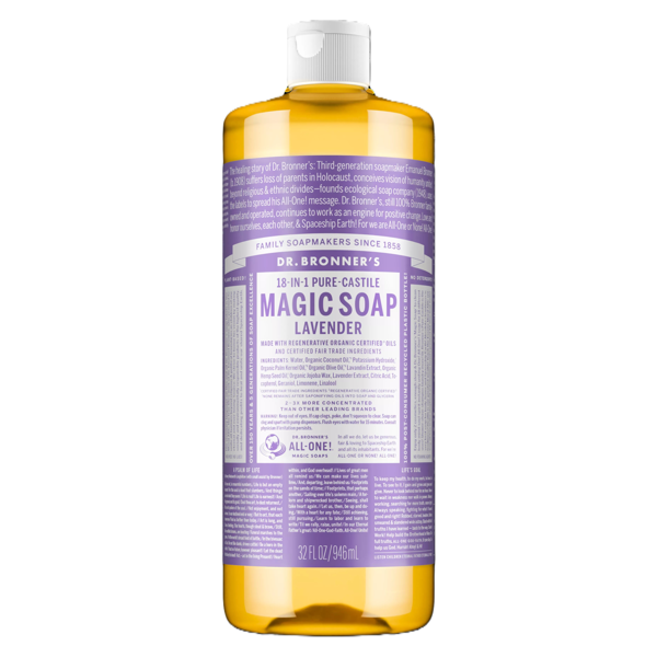 DR. BRONNER’S LAVENDER, ekologiškas skystas muilas su levandų eteriniu aliejumi, 945 ml