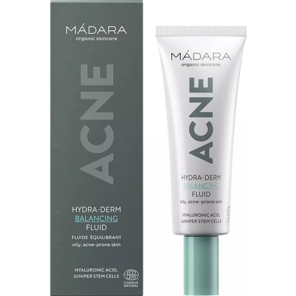 MÁDARA, Odos pusiausvyrą atkuriantis fluidas ACNE HYDRA-DERM, 40 ml