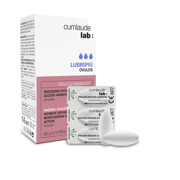 CUMLAUDE LAB LUBRIPIU, makšties ovulės, 10vnt. paveikslėlis CUMLAUDE LAB LUBRIPIU, makšties ovulės, 10vnt. paveikslėlis