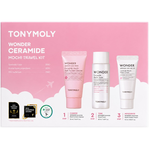 TONYMOLY Veido priežiūros priemonių rinkinys Wonder Ceramide Mochi Travel Kit TM00007425